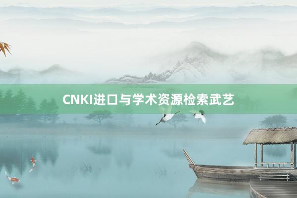 CNKI进口与学术资源检索武艺