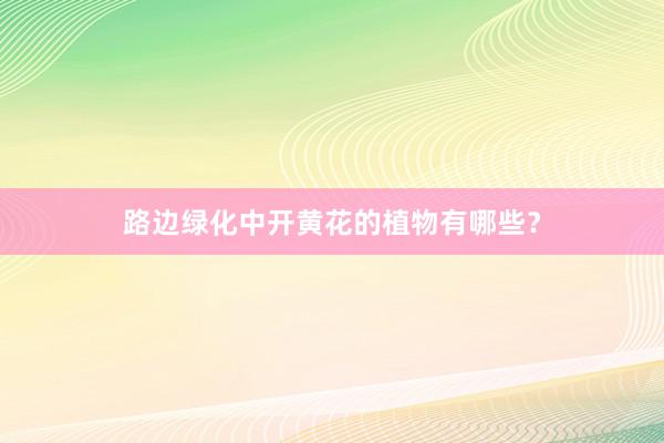 路边绿化中开黄花的植物有哪些？